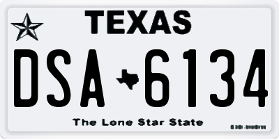 TX license plate DSA6134