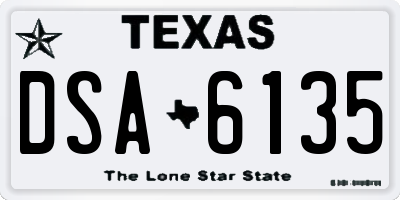 TX license plate DSA6135