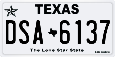 TX license plate DSA6137