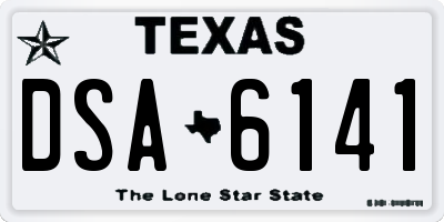 TX license plate DSA6141