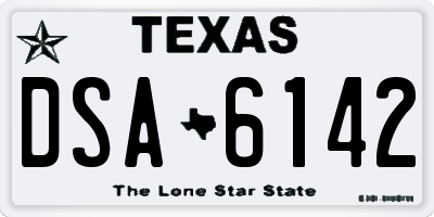 TX license plate DSA6142