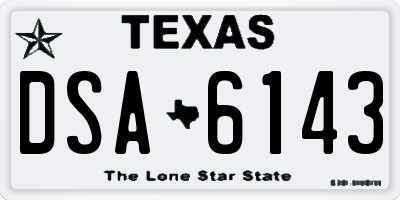 TX license plate DSA6143