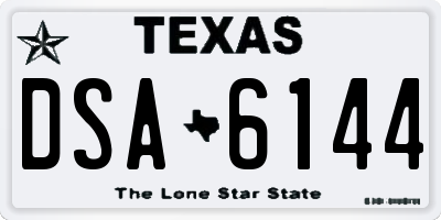 TX license plate DSA6144
