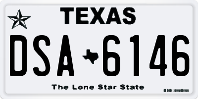 TX license plate DSA6146