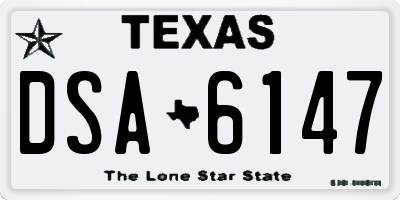TX license plate DSA6147
