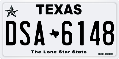 TX license plate DSA6148