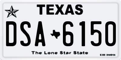 TX license plate DSA6150