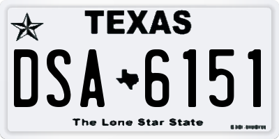 TX license plate DSA6151