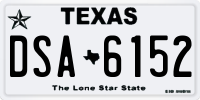 TX license plate DSA6152