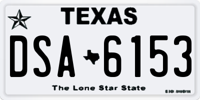 TX license plate DSA6153
