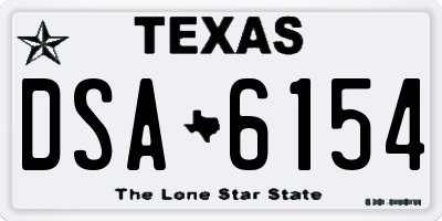 TX license plate DSA6154