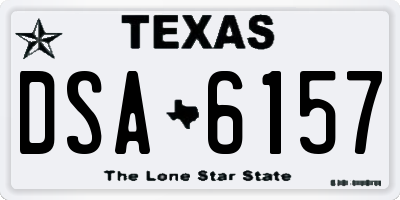 TX license plate DSA6157