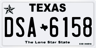 TX license plate DSA6158