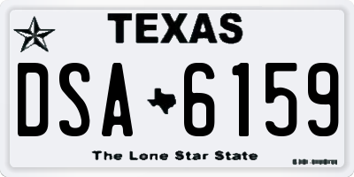TX license plate DSA6159