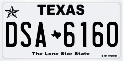 TX license plate DSA6160