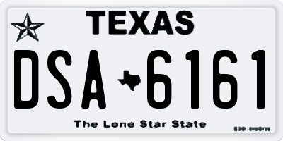 TX license plate DSA6161