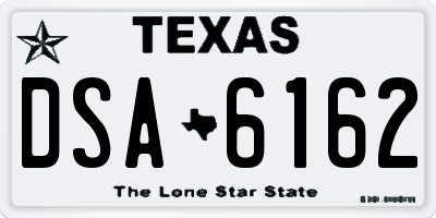TX license plate DSA6162