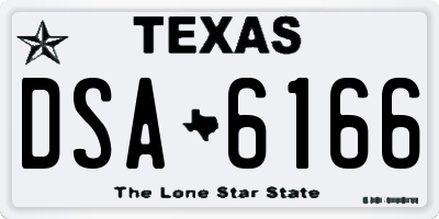 TX license plate DSA6166