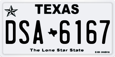 TX license plate DSA6167