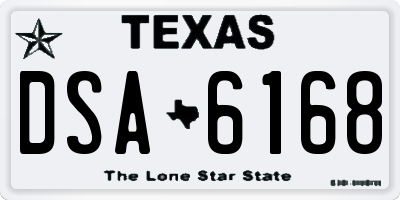 TX license plate DSA6168