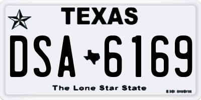 TX license plate DSA6169