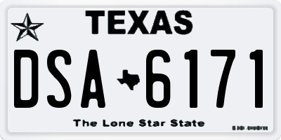 TX license plate DSA6171