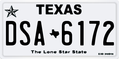 TX license plate DSA6172