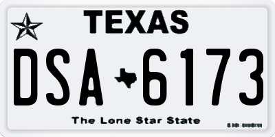TX license plate DSA6173