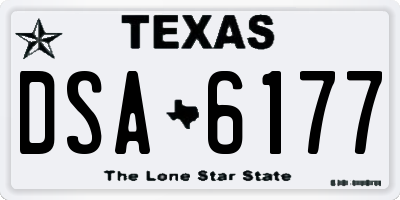 TX license plate DSA6177