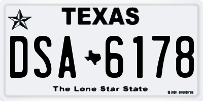 TX license plate DSA6178