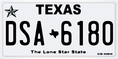 TX license plate DSA6180