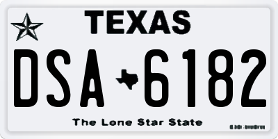 TX license plate DSA6182