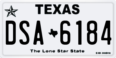 TX license plate DSA6184