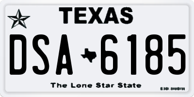 TX license plate DSA6185