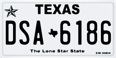 TX license plate DSA6186
