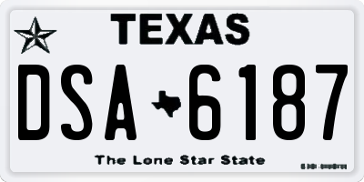 TX license plate DSA6187