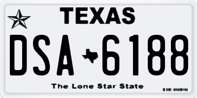TX license plate DSA6188