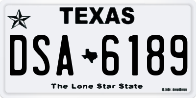 TX license plate DSA6189