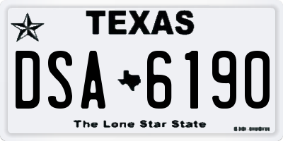 TX license plate DSA6190