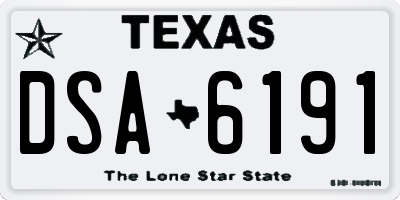TX license plate DSA6191