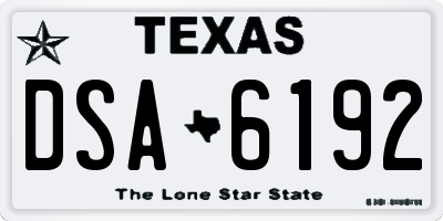 TX license plate DSA6192