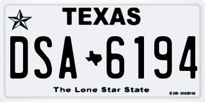 TX license plate DSA6194