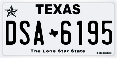 TX license plate DSA6195