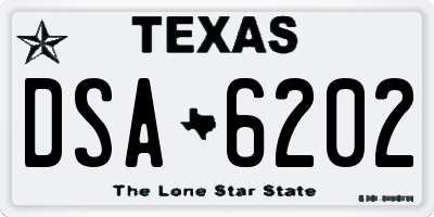TX license plate DSA6202