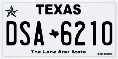 TX license plate DSA6210