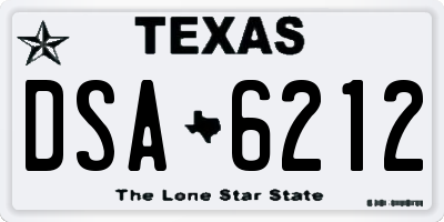 TX license plate DSA6212