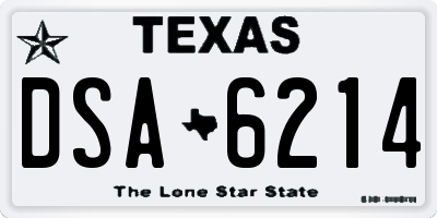 TX license plate DSA6214