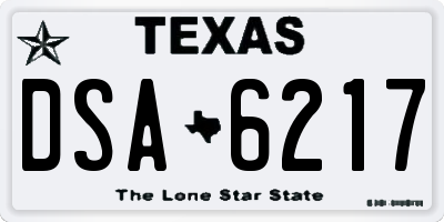 TX license plate DSA6217