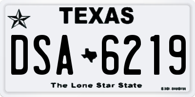 TX license plate DSA6219
