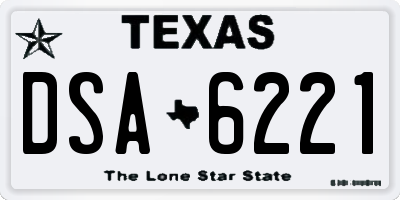 TX license plate DSA6221